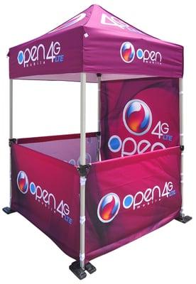 5'x5' EZ Pop-Up Canopy Tents: Custom Imprinting Via Silk Screen or Digital Dye Sublimation is Available.