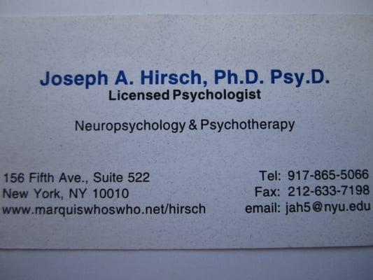 Joseph A. Hirsch, Ph.D., Psy.D.