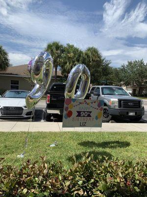 Great way to celebrate a birthday with an outdoor sign