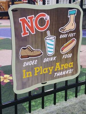 Not permitted in play area