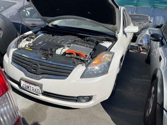 Faraj scanning the car looking for faults