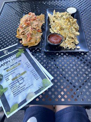 Animal fries and lobster nachos