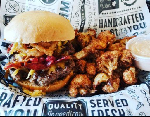 If you haven't tried the Wicked Burger and house fried cauliflower...then you're missing out. Make sure to dip it in the Wicked Sauce.