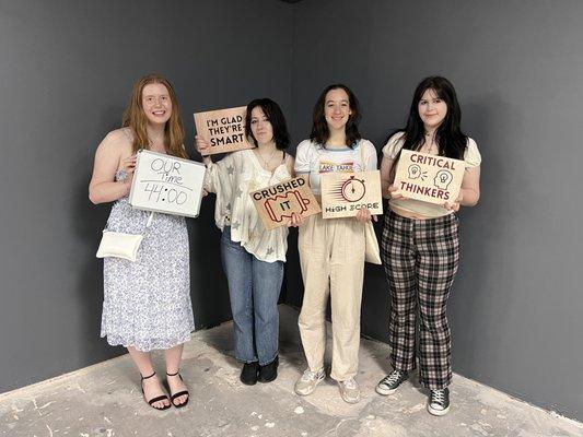 A group of teens after escaping the CSI room