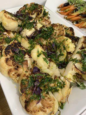 Roast cauliflower steaks with gremolata