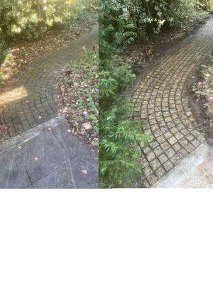 Before and after walkway