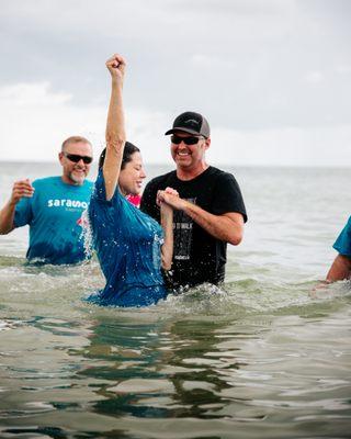 Beach baptism at Siesta Key Beach!