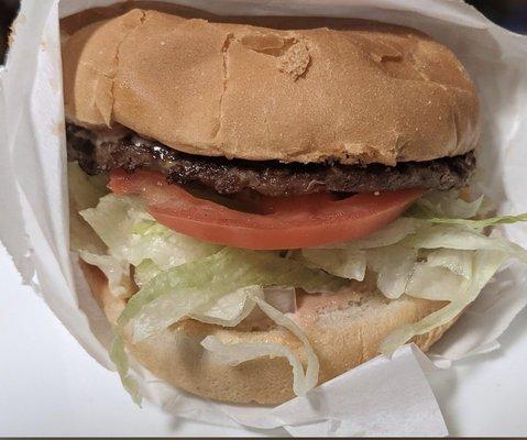 Charbroiled junior burger, tasted great