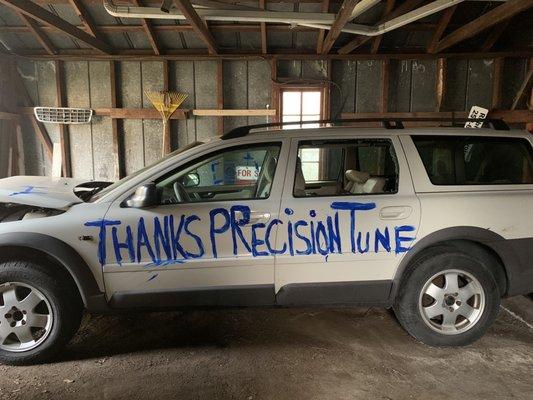 Precision Tune purchased my 2001 Volvo, but sued me when they got the car with my artwork to say thank you.