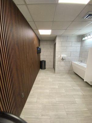 Tile job and wood panel