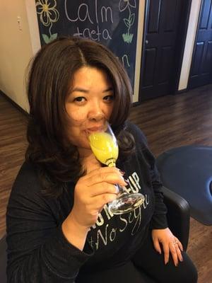 Mimosa?! Why, yes please! Hair blowout by Kelsey!