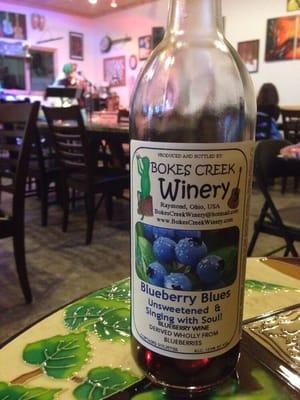 Dry wine called Blueberry Blues. Really good.