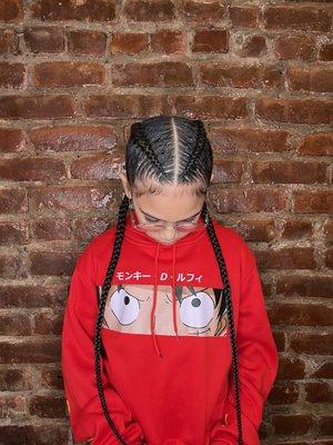 2 stitch braids on kids