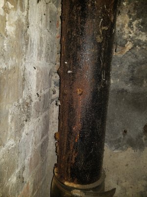 Corroded main sewer line