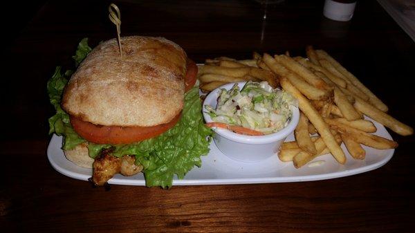 Chicken Ciabatta Sandwich (1.5 Stars) w/ French Fries (3 Stars) & Coleslaw (3 Stars) - $11.25