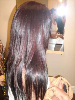 DARK RED COLOR AND CUT