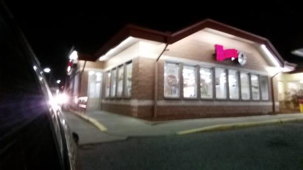 Storefront at night