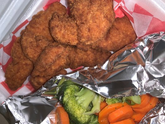 Chicken tenders - steamed veggies