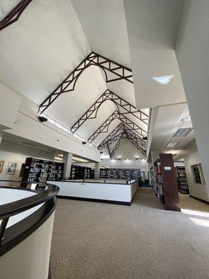 2nd floor Library stacks. Study areas. Reading.