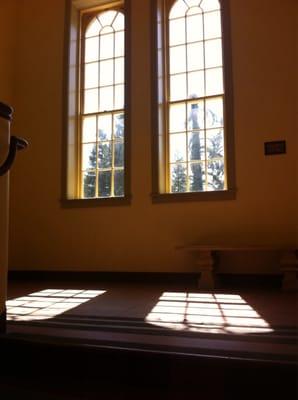 the gorgeous old style corridors and stairs with wide windows