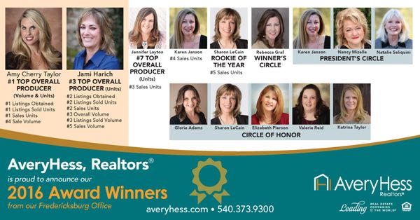 Celebrating our award-winning Fredericksburg agents!