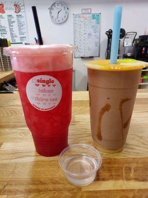 Protini Combo - Pink drink, Samoa protein shake, and mandarin aloe shot