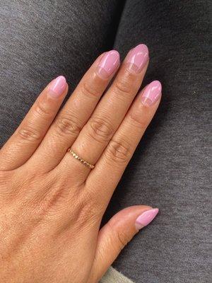 half moon shellac manicure