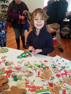 Tons of crafts for kids at the Santa breakfast - included in the price of admission (also food and pictures included!).