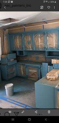 Office cabinets- Primed and ready for paint