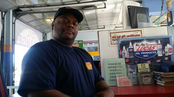 Clarence is the manager, magician technician who gave me professional and superb oil change service!