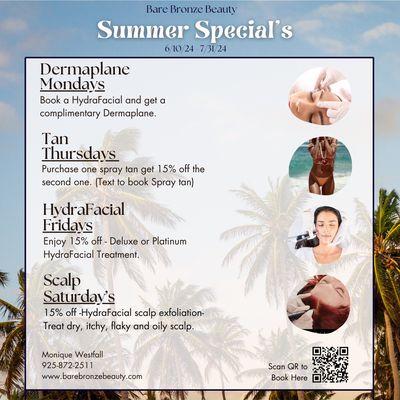 Summer promos June-July 31st