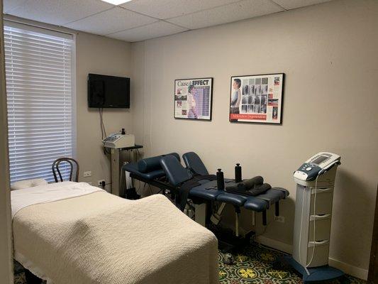 Non-surgical Spinal Decompression Room for bulging or herniated discs.