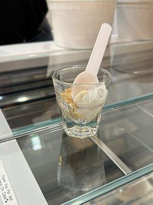 Delicious lemon ice cream sample