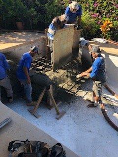 Ben manning the gunite.