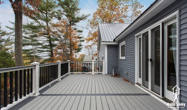 A view of a custom garage in a Nashua, NH home. Contact us to learn what we can do for you!