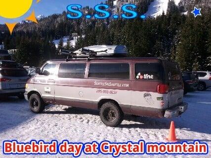 Crystal Mountain with 15 passenger van.