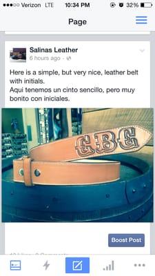 belt with initials