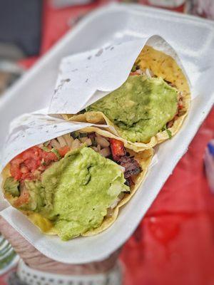 Tacos de adobada and asada -- TJ style. Best tacos in East Los Angeles.