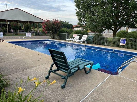 Pool before the family gets in.