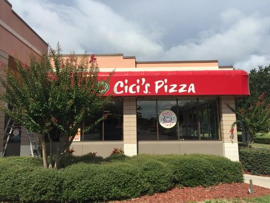 Cici's Pizza Awning Recover and Awning Vinyl Graphic Restoration by LNJ Signs & Awnings