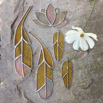 Stained glass feather sun catcher