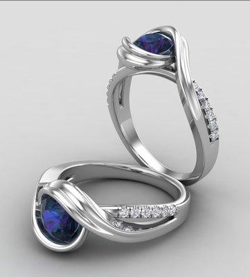 Custom rings made at Karadema. This is a render of the piece.