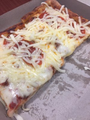 Sicilian with pepperoni and extra cheese.