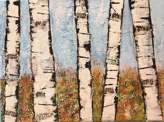 Birch Trees - Mixed Media Art Class