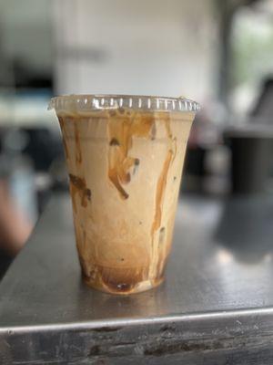 Iced caramel latte