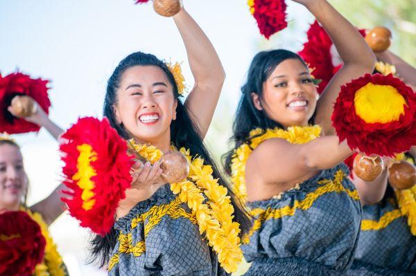 Hula From the Heart (Ka Pā Hula O Kawailehua) wahine (young women) performing at the Antelope Valley Fair 2020