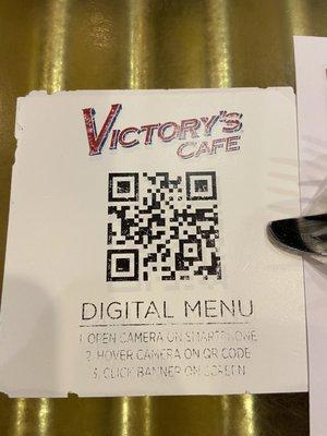 Digital menu