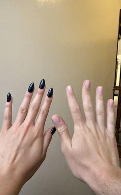 Got my nails done with my boyfriend who had never been to a nail salon! They were so nice to him and walked him through the process