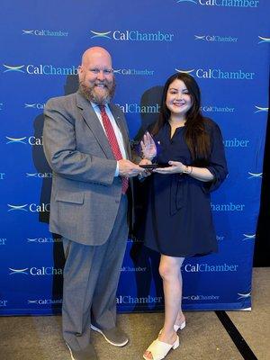 Our Chamber was awarded the Inaugural Advocacy Champion Award from CalChamber in 2023