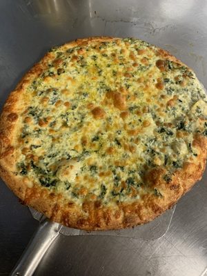 The Popeye! Spinach pizza.